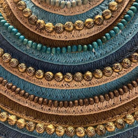 SUN N SAND “Turk Bleu Beauty” Straw Bag - Picture 4 of 15